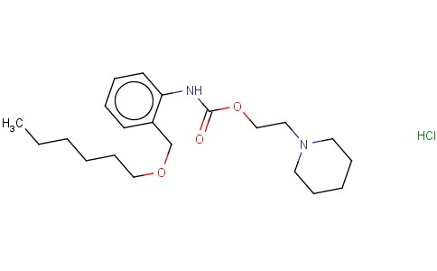 2-PIPERIDINOETHYL O-((HEXYLOXY)METHYL)CARBANILATE HYDROCHLORIDE